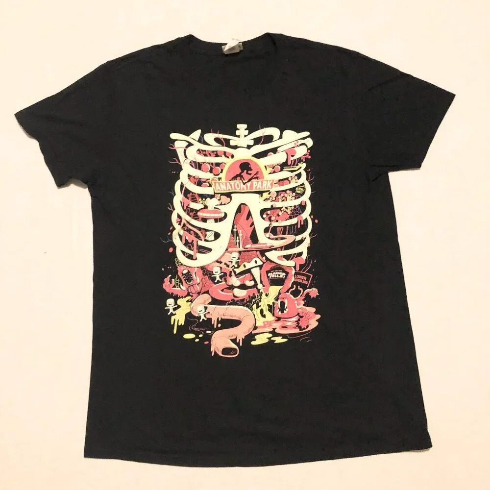 Rick And Morty Anatomy Park Logo Adult Men Tshirt Size Large